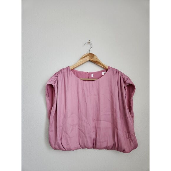 ASTR the Label Pink Pleated Bubble Hem Blouse | Size L - Picture 1 of 6